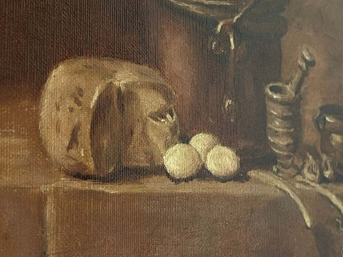Nature morte aux récipients – Huile sur toile contrecollée – XXe siècle