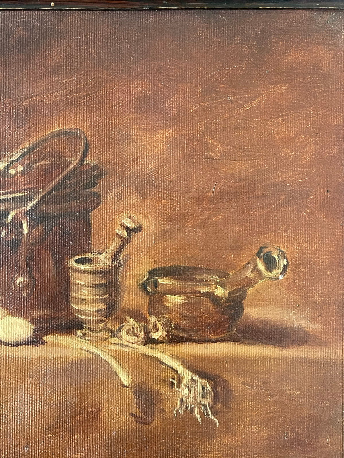 Nature morte aux récipients – Huile sur toile contrecollée – XXe siècle