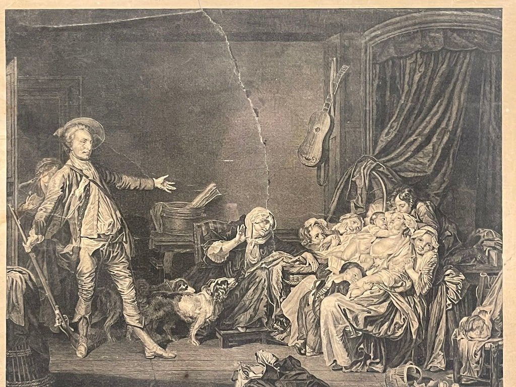 Das glückliche Ehepaar – Stich nach Greuze – 51 × 45 cm