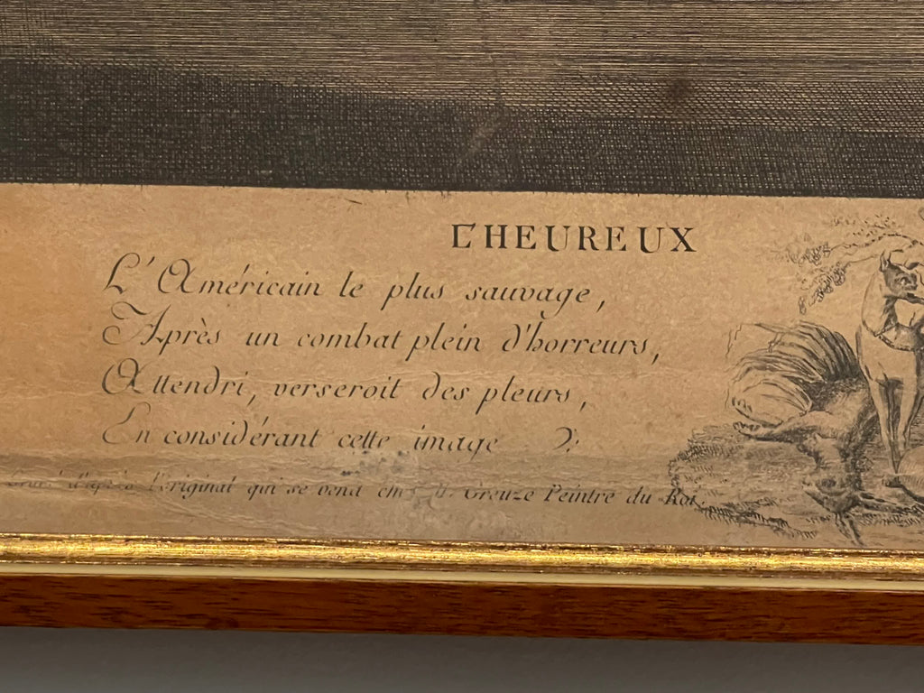 Das glückliche Ehepaar – Stich nach Greuze – 51 × 45 cm