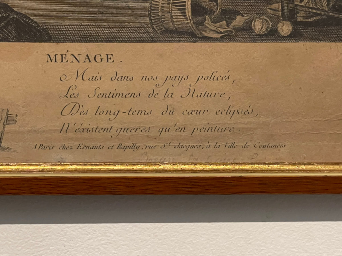 Das glückliche Ehepaar – Stich nach Greuze – 51 × 45 cm