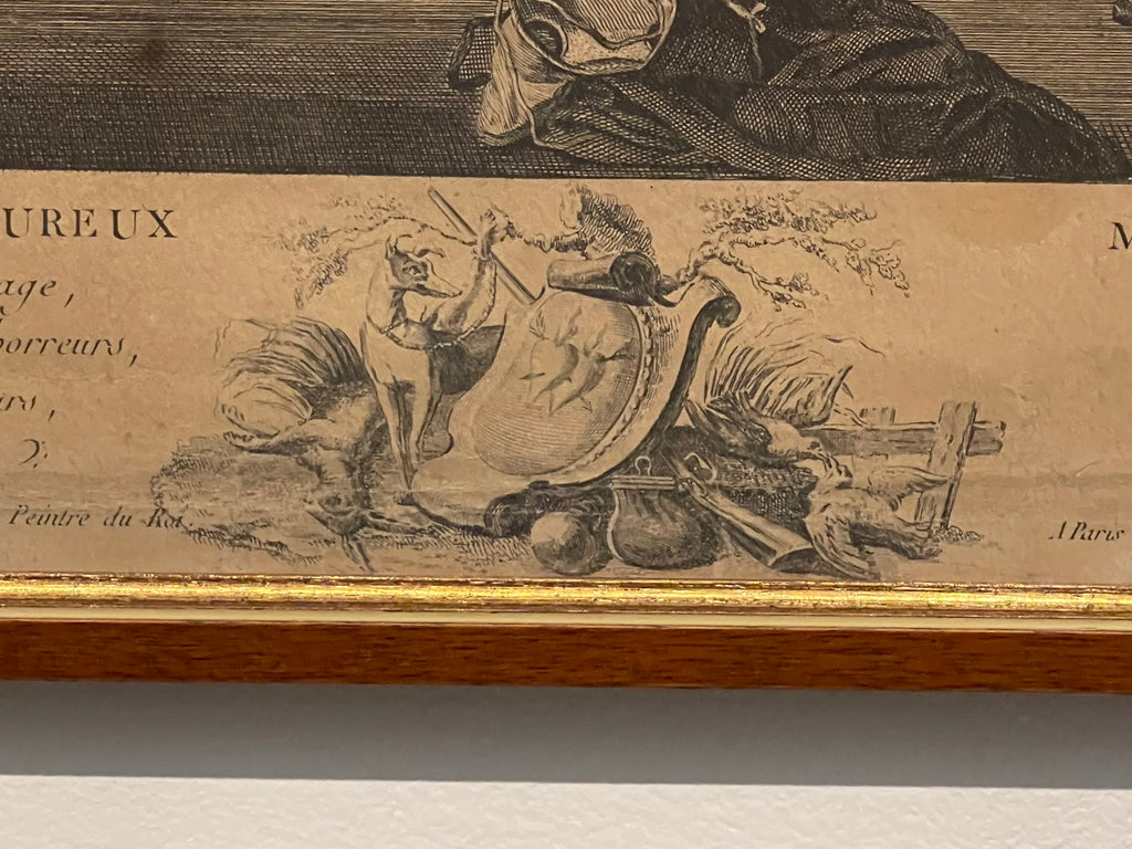 Das glückliche Ehepaar – Stich nach Greuze – 51 × 45 cm