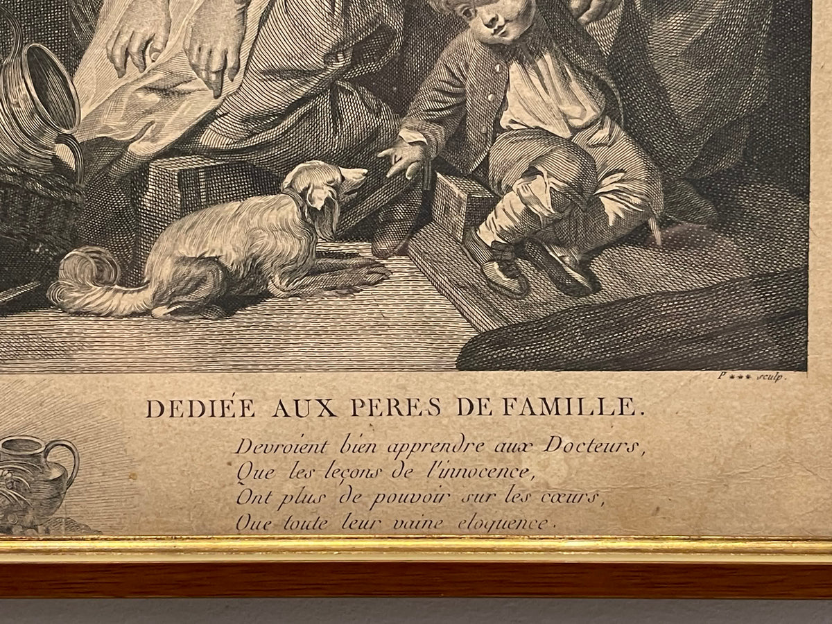 La Dévotion sincère au logis – Gravure d’après Greuze – 51,5 cm
