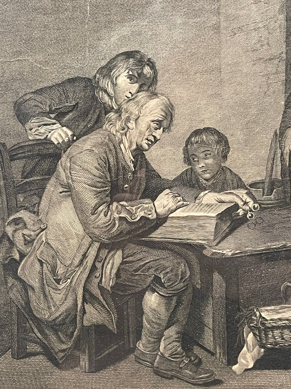 La Dévotion sincère au logis – Gravure d’après Greuze – 51,5 cm
