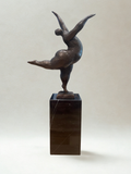 Bronze-Skulptur nach Milo - Tänzerin – Moderne Kunst – Marmorsockel - 33cm