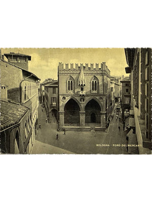 Bologne – Foro dei Mercanti et Palazzo della Mercanzia – Carte postale 1952