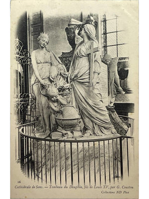 Sens – Cathédrale Saint-Étienne, tombeau du Dauphin par Coustou – CPA ND n°26