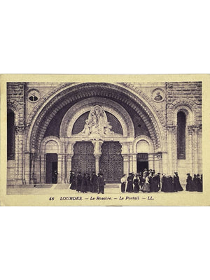 Lourdes – Basilique du Rosaire, le portail – CPA n° 48 LL