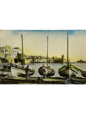 Collioure – Le port et l'église, barques – Éditions Narbo – CPSM