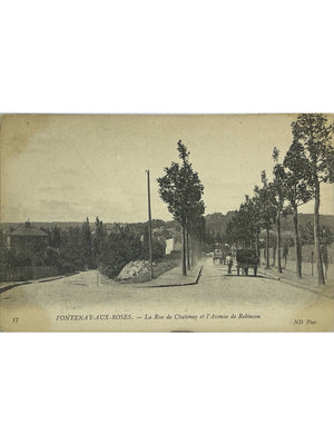 Fontenay-aux-Roses – Rue de Châtenay et avenue de Robinson, attelages – CPA n° 37