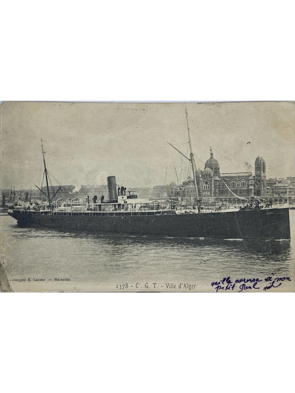 Recto de la carte postale