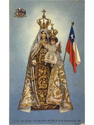 Carte postale – Chili – Notre-Dame du Carmel, Reine du Chili – carte commémorative de 1926