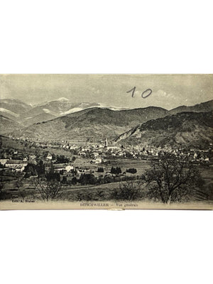Bitschwiller-lès-Thann – Vue générale et montagnes – CPA ancienne