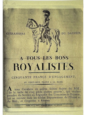 Rennes – Cuirassiers du Dauphin, affiche d'enrôlement de 1815 – reproduction