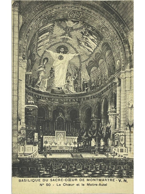 Paris 18e – Sacré-Cœur de Montmartre, chœur et maître-autel – CPA n° 50