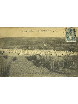 La Courtine (Creuse) – Camp militaire, vue générale des tentes – CPA n° 4