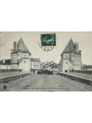 Châtellerault – Les tours du pont Henri-IV – CPA ancienne n° 83