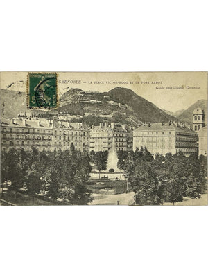 Grenoble – Place Victor-Hugo et fort Rabot – CPA ancienne