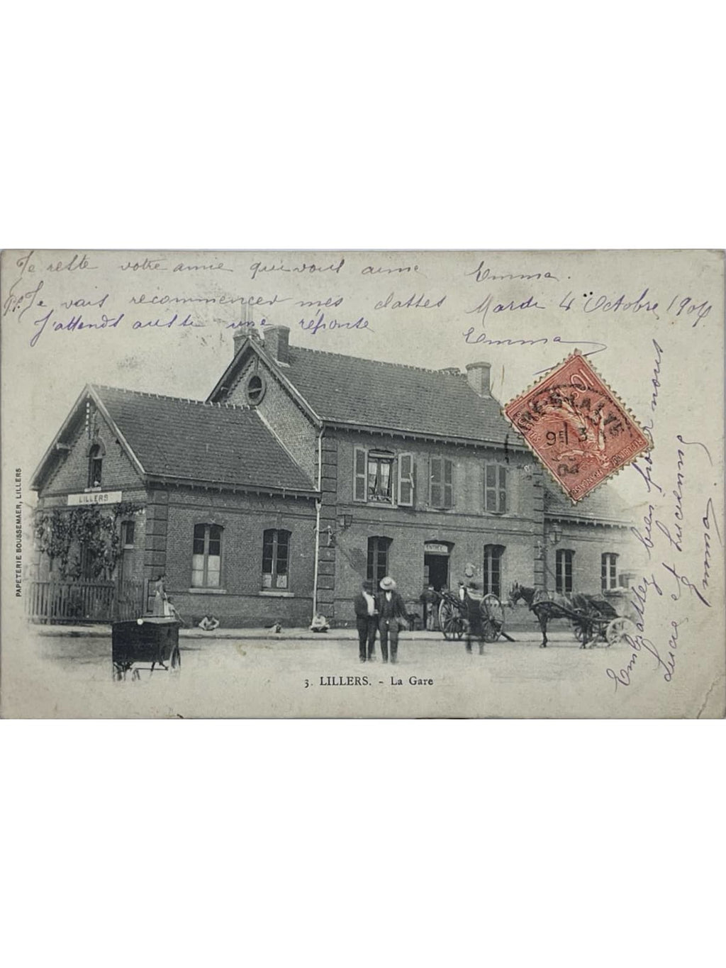 Recto de la carte postale