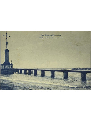 CPA Bayonne – La Barre, jetée et balise maritime – n° 1256