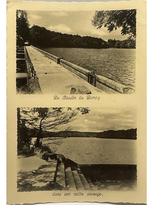 Saissac (Aude) – Le bassin du Lampy, deux vues – CPSM