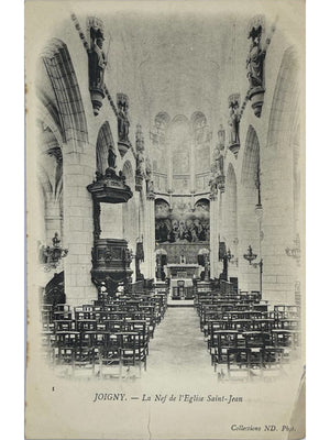 Joigny (Yonne) – Nef de l'église Saint-Jean – CPA ancienne N.D.