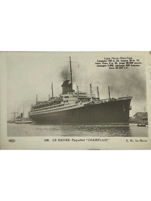 Le Havre – Paquebot Champlain, ligne Le Havre-New York – CPA n°630