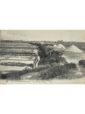 Les Sables-d'Olonne – Les marais salants et tas de sel – CPA n° 100 LL.