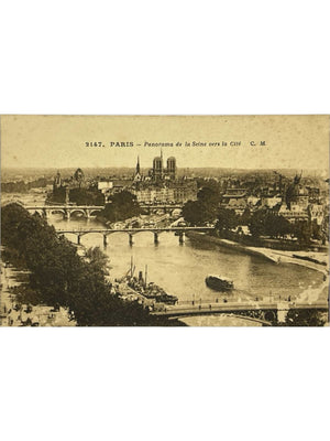 Paris – Panorama de la Seine vers la Cité et Notre-Dame – CPA n°2147