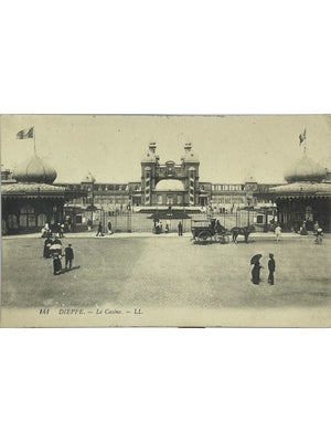 Dieppe (76) – Le Casino animé et attelage – CPA LL n°141