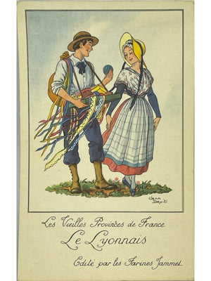 Carte postale – Carte publicitaire Farines Jammet – Le Lyonnais – Jean Droit