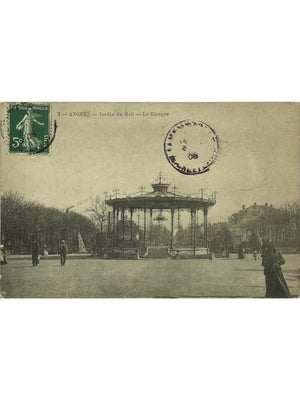Angers – Jardin du Mail et kiosque – CPA ancienne animée