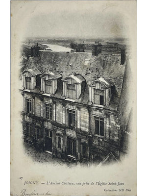 Joigny (Yonne) – L'Ancien Château vu de l'église Saint-Jean – CPA ND n° 27