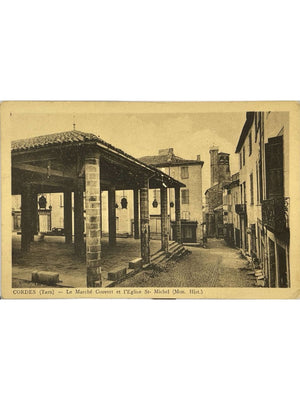Cordes-sur-Ciel (Tarn) – Marché couvert et église Saint-Michel – CPSM