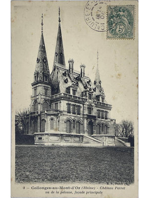 Collonges-au-Mont-d'Or – Château Perret, façade principale – CPA 1907