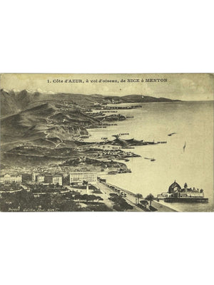 Nice à Menton – Côte d'Azur à vol d'oiseau – Giletta frères – CPA ancienne