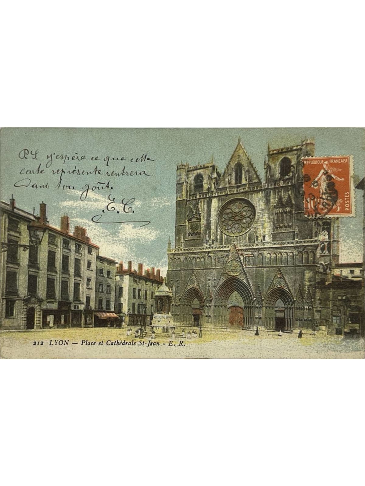 Recto de la carte postale