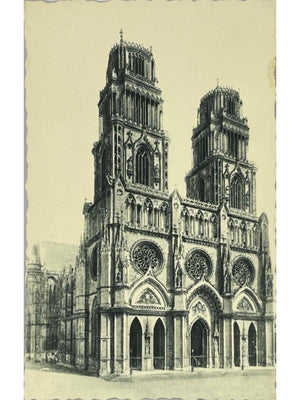 Orléans – Cathédrale Sainte-Croix, façade – CPSM ND.12