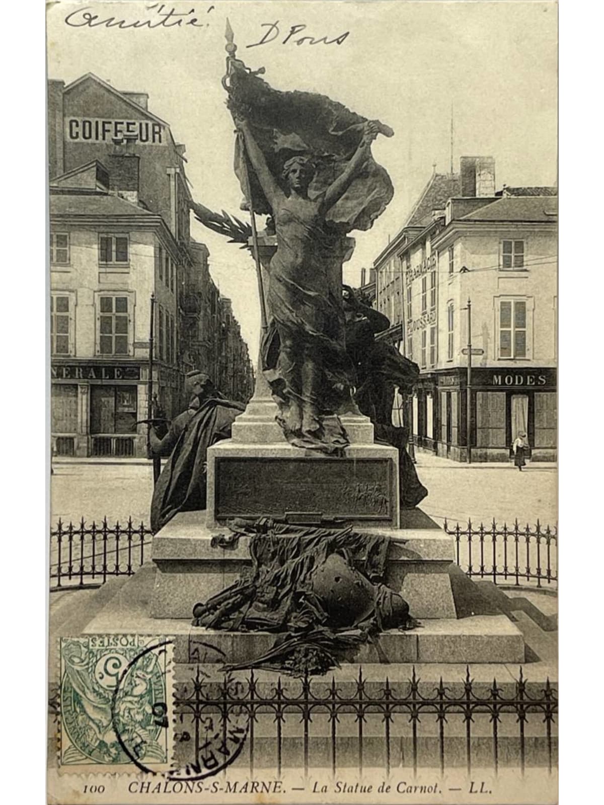 Recto de la carte postale