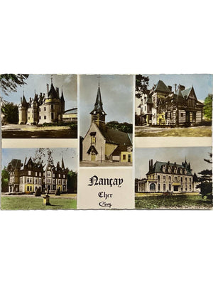 Nançay (Cher) – Château, église et demeures – CPSM 1956