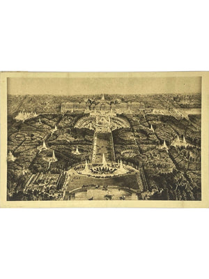 Carte postale – Versailles – Château et parc vus à vol d'oiseau – Yvon n° 47 – 1938