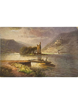 Bingen am Rhein – Der Mäuseturm sur le Rhin – CPA datée 1920