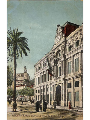 Cannes – L'Hôtel de Ville et le Suquet – CPA colorisée n° 5249