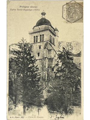 Poligny (Jura) – Église Saint-Hippolyte – CPA ancienne vers 1900