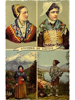 Souvenir de Savoie – Costumes folkloriques et petit ramoneur – Edy – CPSM