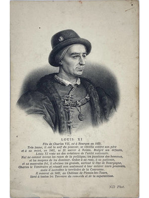 Carte postale – Louis XI – Portrait historique et notice biographique – ND Phot. n° 4