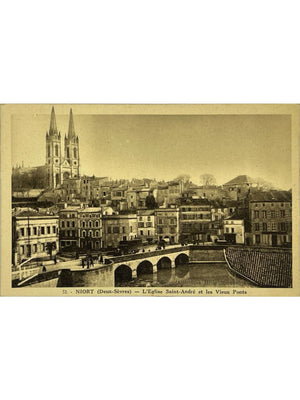 Niort – Église Saint-André et vieux ponts – CPA n° 51