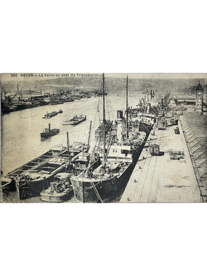 Rouen – La Seine en aval du Transbordeur, port et navires – CPA n° 300