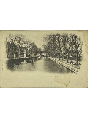 Annecy – Canal du Vassé et barques – CPA ancienne n° 248