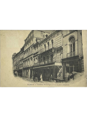 Elbeuf – Théâtre municipal et Société Générale – CPA ancienne